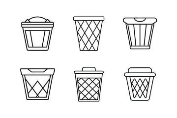 laundry hamper line art vector illustration