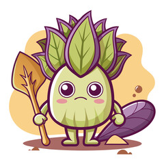  Frail Bok Choy Vegetable Gardening Illustration