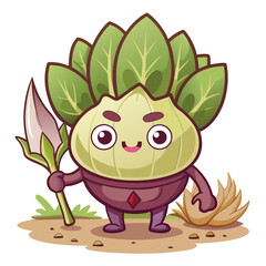 Bok Choy Vegetable Character Gardening Art