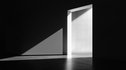 An Empty Room with Dramatic Shadows and Bright Light
