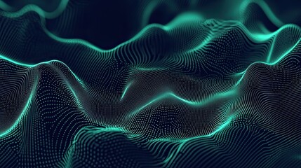 Fototapeta premium Intricate Abstract Network Displaying Interconnectedness and Flowing Data Waves