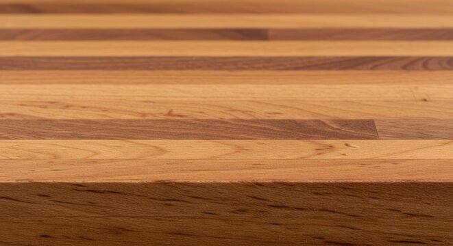 Close up on a wooden butcher block countertop surface texture detail