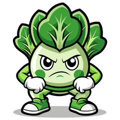  Illustration of Shocked Bok Choy Cheerleading