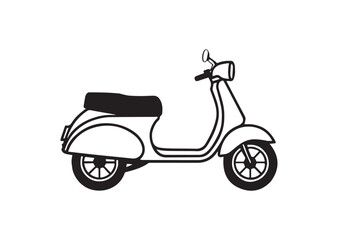 Scooter bike silhouette vector