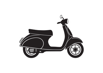Scooter bike silhouette vector