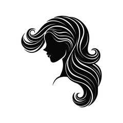 boho waves hair style silhouette