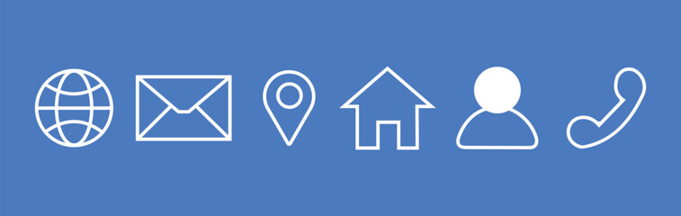 Website set icon vector. for computer and mobile. Home, location, call, message, address, globe, Contact and web icons set. 