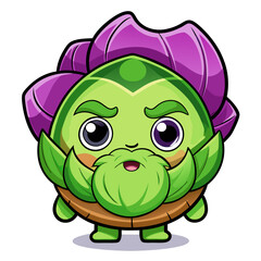  Fragile Brussels Sprouts Vegetable Negotiating Illustration