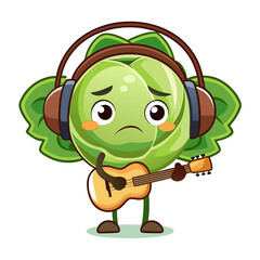  Paralyzed Brussels Sprouts Vegetable Gardening Illustration