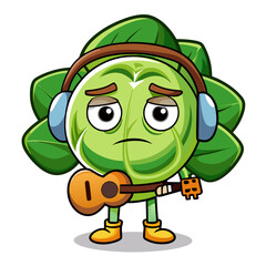  Brussels Sprouts Vegetable Character Gardening Art