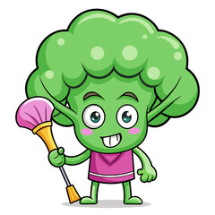  Fragile Broccoli Vegetable Decorating Illustration