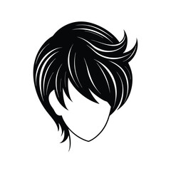 Pixie cut hair style silhouette vector