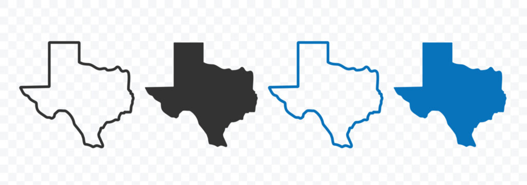 Texas map icon set. Texas sign symbol. Texas map. Vector illustrator.