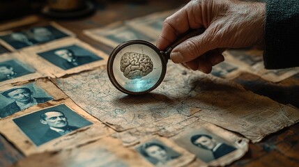 This image merges neuroscience with historical imagery, ideal for academic journals or exhibitions. It metaphorically links brain research to historical context