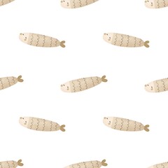 undersea seamless pattern with cartoon fish. Colorful illustration flat for kids. hand drawing. baby design for fabric, print, wrapper, textile