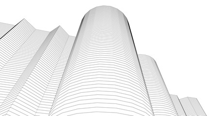 Naklejka premium abstract modern architecture 3d illustration