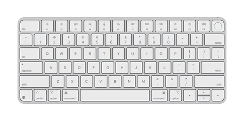 Vector illustration of computer devices including desktop PC, keyboard, and mouse. Ideal for tech presentations, IT services, digital workspace designs, and electronic device infographics.