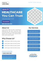 Healthcare medical flyer design template, Health Flyer Layout.