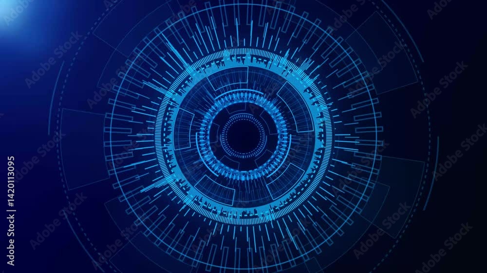 Poster music equalizer hud hologram audio spectrum circle hologram processing concept of artificial intelli