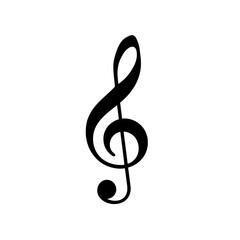 treble clef music note Isolated on transparent background, png image 