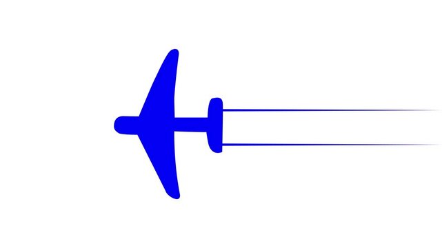 Abstract Simple plane icon flay icon animation concept, simple flat plane animation. Airplane line path animation, Travel on airplane location map. motion graphic animation.