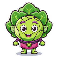  Brussels Sprouts Vegetable Character Clumsy Art