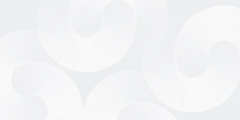 Vector white glowing geometric lines on gray background. Modern shiny blue circle lines pattern. Futuristic technology concept abstract simple modern