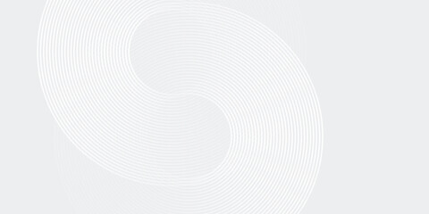 Vector white glowing geometric lines on gray background. Modern shiny blue circle lines pattern. Futuristic technology concept abstract