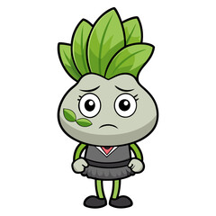  Illustration of Incapacitated Bok Choy with Bird