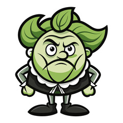  Confused Cabbage Vegetable Team Illustration