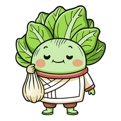  Diseased Bok Choy Vegetable Quilting Illustration