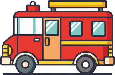 , Vehicle Cartoon Vector Icon: Illustration of Technology and Transportation. Flat vector illustration.