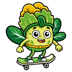  Charming Bok Choy Illustration for Skateboarding