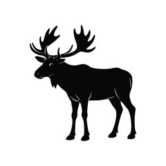 Stunning Female Moose Silhouette Vector Illustrations