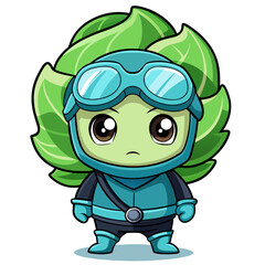  Cabbage in Lively Scuba Art