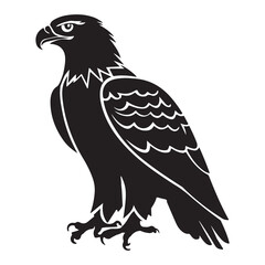 Eagle vector illustration with wings spread in a cartoon wildlife style on white background