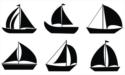 set of sailing boats