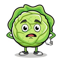  Troubled Cabbage Vegetable Cycling Illustration