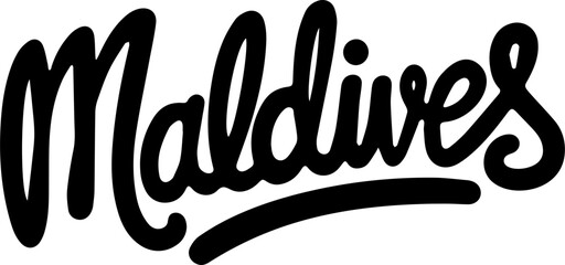 Maldives Island Vacation Text Logo