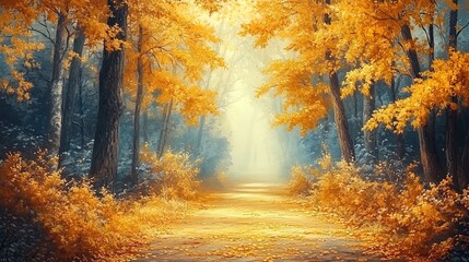 Obraz premium Autumn Forest Path