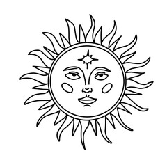 Set of mystic celestial symbol element vector 