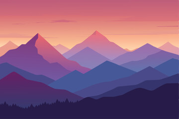 mountains in the morning