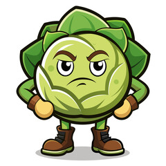  Dynamic Strong Cabbage Illustration