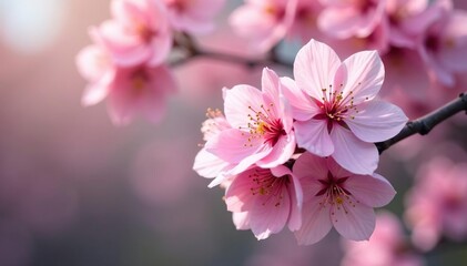 Delicate pink sakura blossoms, full bloom, intricate pattern , japan, image