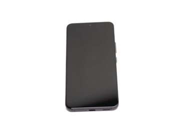 Modern smartphone front view isolated on transparent background
