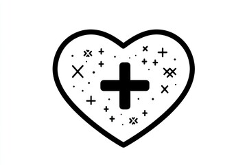 Obraz premium Heart Icon with Plus Sign (2)