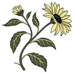  Charming Helianthus Annus Houseplant Outline Art