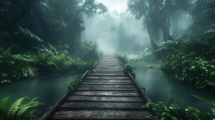 Obraz premium Mystical Forest Bridge