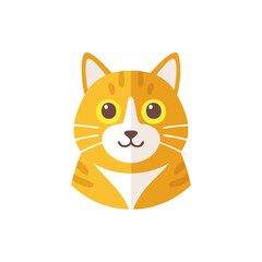 Vector Illustration of cute Cat icon, Cute kitty Face for decor.