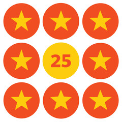 set of golden buttons with stars